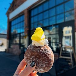 Montclair Bread Company - Seasonal special, the Cream Egg: chocolate brioche filled with whipped cream & pastry cream, topped with a malted chocolate egg + a Peep