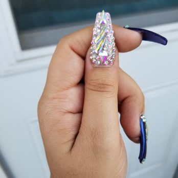 Magic Nails - Coffin Nails with bling - Nail Salons Near Me - Rialto, California
