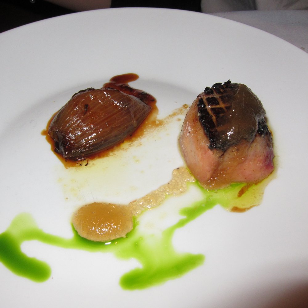 Restaurant Iris - seared Tennessee foie gras with an apple gellee and shallot confit - Cajun/Creole Near Me - Memphis, Tennessee Restaurant Iris - seared Tennessee foie gras with an apple gellee and shallot confit - Cajun/Creole Near Me - Memphis, Tennessee