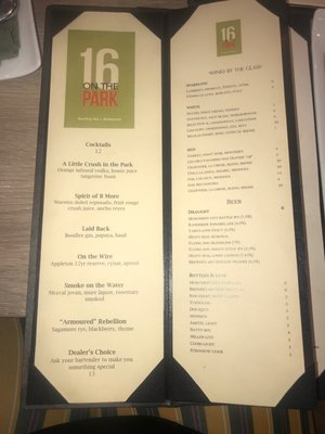 Menu photo 2 16 On The Park Baltimore, MD Menu photo 2 16 On The Park Baltimore, MD