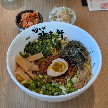 Kajiken - Homura aburasoba with ajiten substitution, sides of bean sprouts and kimchi - Ramen Near Me - Seattle, Washington Kajiken - Homura aburasoba with ajiten substitution, sides of bean sprouts and kimchi - Ramen Near Me - Seattle, Washington