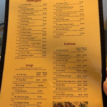 Won Thai Cuisine - Menu: 11/2019. - Thai Near Me - Hercules, California
