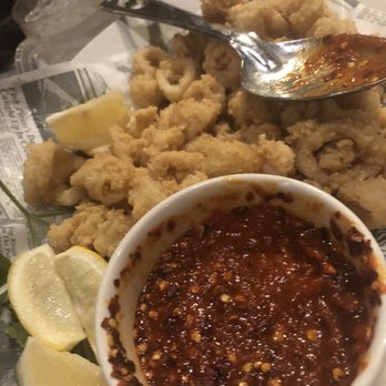 F & J Pine - Fried Calamari with some added spice in the sauce - Italian Near Me - Bronx, New York F & J Pine - Fried Calamari with some added spice in the sauce - Italian Near Me - Bronx, New York