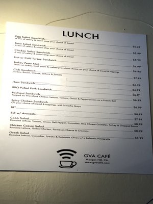 Menu photo 5 GVA Cafe Morgan Hill, CA