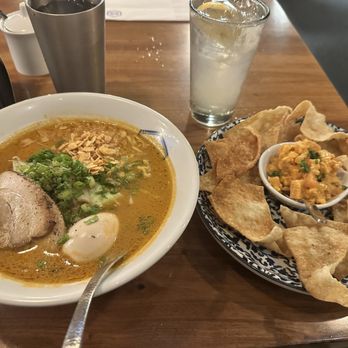 RAKKAN Ramen - Redondo Beach - SPICY GARNET ramen with Salmon Tartare and Lemon Drop spritzer of some kind. - Ramen Near Me - Redondo Beach, California RAKKAN Ramen - Redondo Beach - SPICY GARNET ramen with Salmon Tartare and Lemon Drop spritzer of some kind. - Ramen Near Me - Redondo Beach, California