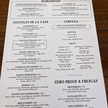 Casa Gabriela - Menu as of May 2026 - Mexican Near Me - La Mesa, California