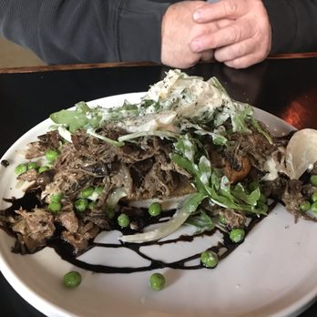 Lewis & Main - Steak toast-they provide steak knife and serving spoon - New American Near Me - Monroe, Washington