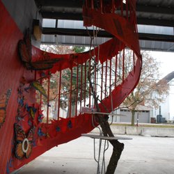 The Gahanna Plant Library - Stairway sculpture.