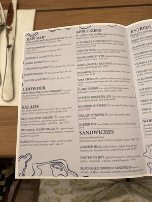 Menu photo 1 Matunuck Oyster Bar South Kingstown, RI Menu photo 1 Matunuck Oyster Bar South Kingstown, RI