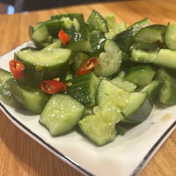 Sunny Dumpling House - Cucumber salad, super fresh and extremely delicious! Just the right amount of spice! - Chinese Near Me - Lake Forest, California Sunny Dumpling House - Cucumber salad, super fresh and extremely delicious! Just the right amount of spice! - Chinese Near Me - Lake Forest, California