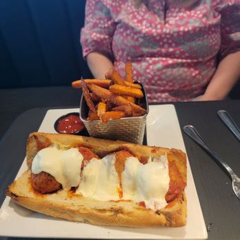 The Blacksmith - Meatball Sub with Sweet Potato Fries - American Near Me - Pembroke, Massachusetts
