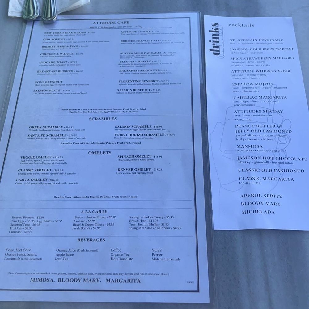 ATTITUDE CAFE - Menu - Breakfast & Brunch Near Me - Los Angeles, California ATTITUDE CAFE - Menu - Breakfast & Brunch Near Me - Los Angeles, California