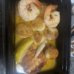 Broiled Seafood Platter Broiled Seafood Platter
