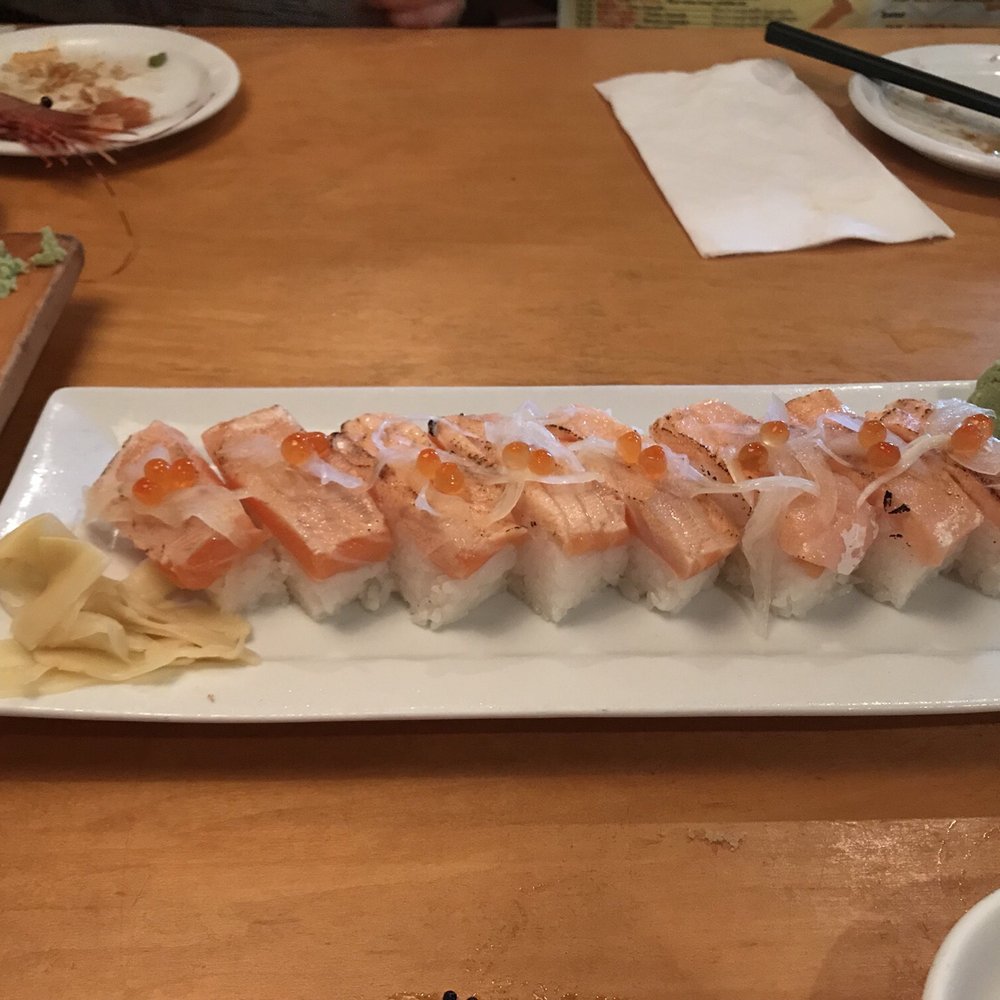 Tairyou Ichiba - Toro salmon oshizushi. - Japanese Near Me - Burnaby, British Columbia Tairyou Ichiba - Toro salmon oshizushi. - Japanese Near Me - Burnaby, British Columbia