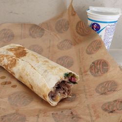 Ya Salam - Lamb shawarma wrap and ayran.