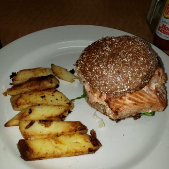 Goodness Grocery - Salmon burger with a side of sweet potato fries - Grocery Near Me - Smyrna, Georgia