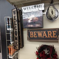 Big Lots - Spooky hanging signs.