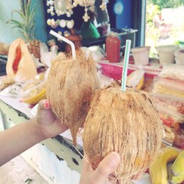 Fresh cut cold coconut water! So refreshing! Fresh cut cold coconut water! So refreshing!