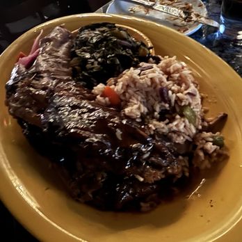 South - Smoked jerk turkey wing with collard greens and rice - Southern Near Me - Philadelphia, Pennsylvania South - Smoked jerk turkey wing with collard greens and rice - Southern Near Me - Philadelphia, Pennsylvania