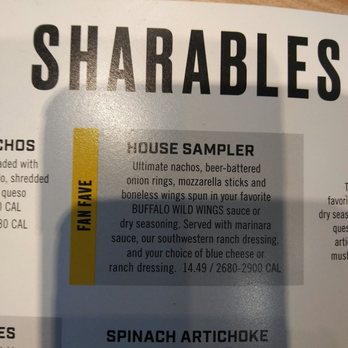 Buffalo Wild Wings - House Sampler....Yea - American Near Me - Concord, California Buffalo Wild Wings - House Sampler....Yea - American Near Me - Concord, California