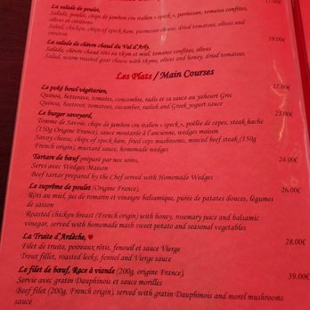 Chez Constant - Menu as of September 2023 - Bistros Near Me - Chamonix-Mont-Blanc, 74