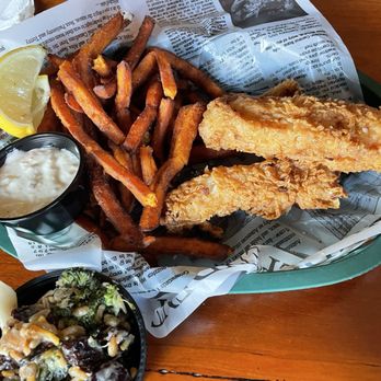 Patrick Henry's Pub & Grille - Fish and chips with sweet potato fries - Dive Bars Near Me - Richmond, Virginia Patrick Henry's Pub & Grille - Fish and chips with sweet potato fries - Dive Bars Near Me - Richmond, Virginia