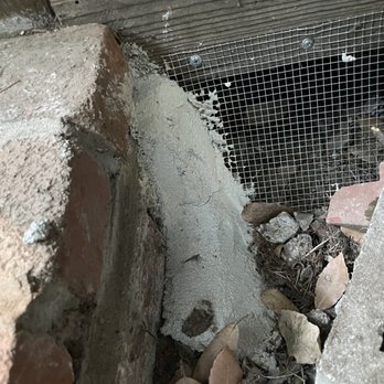 Rodent Control - Cement where the mesh comes up against masonry. - Pest Control Near Me - San Jose, California
