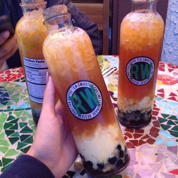 Roasting Water - Honey Green Tea w/ boba and egg pudding - Coffee & Tea Near Me - Westminster, California