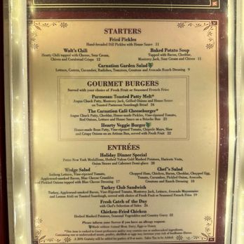 Carnation Cafe - Menu as of December 2025 - American Near Me - Anaheim, California