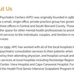 Atlantic Psychiatric Center - Atlantic Psychiatric Centers (APC) was founded in 1982!
