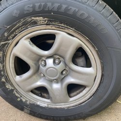 Hunter's Wood Exxon - Shop left tire lube all over new tires - minor thing, just sloppy work.