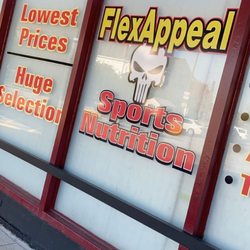 Flex Appeal Sports Nutrition - Lowell - Outside window and logo