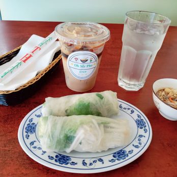 Oh My Pho - Veggie Spring Rolls with Yummy Peanut Sauce, Vietnamese Coffee, and H2O. - Vietnamese Near Me - Lawndale, California Oh My Pho - Veggie Spring Rolls with Yummy Peanut Sauce, Vietnamese Coffee, and H2O. - Vietnamese Near Me - Lawndale, California