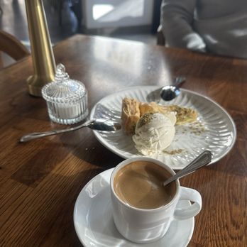 Ammatoli - Pistachio Baklawa, espresso - Mediterranean Near Me - Long Beach, California Ammatoli - Pistachio Baklawa, espresso - Mediterranean Near Me - Long Beach, California
