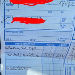 Receipt on over priced service!!!