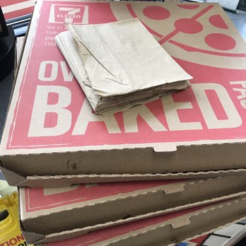 7-Eleven - Three of the four large pizzas I got, as part of the buy one get one free deal with the mobile app. It cost me under $12 - Convenience Stores Near Me - Macomb Township, Michigan