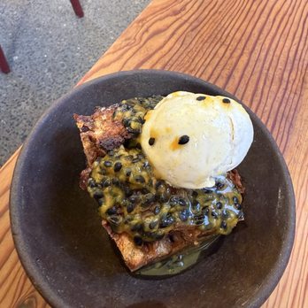 Valley Bar and Bottle - Bread pudding with yellow passion fruit - Wine Bars Near Me - Sonoma, California