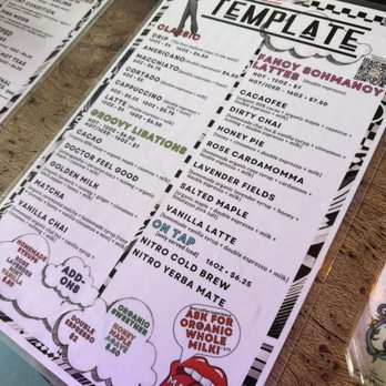 The Template - Menu July 2026 - Coffee & Tea Near Me - San Diego, California