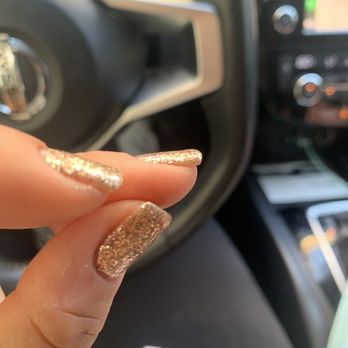 Legends Nails & Spa - My camera wouldn't focus but see my middle finger. Majority look like this. I'll have to file myself when I get home. - Nail Salons Near Me - Rancho Cucamonga, California