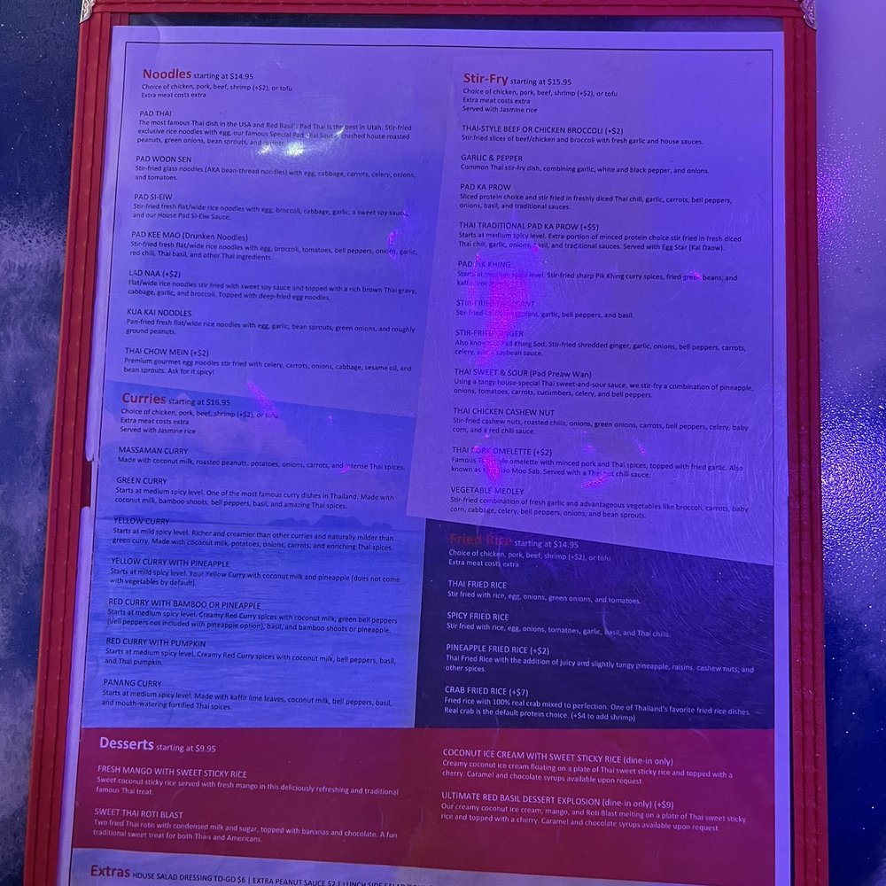 Red Basil Thai Restaurant - Menu - Thai Near Me - West Jordan, Utah Red Basil Thai Restaurant - Menu - Thai Near Me - West Jordan, Utah