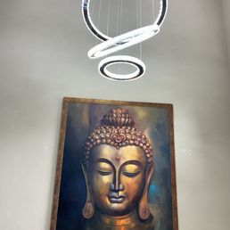 Painting installed on the wall. Painting installed on the wall.
