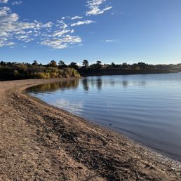 Our morning view of the reservoir, from our campsite.