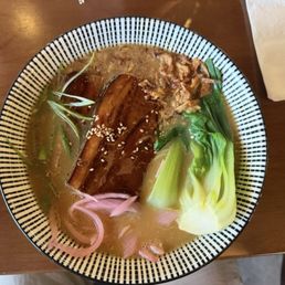 Simple ramen with tough pork belly. Simple ramen with tough pork belly.