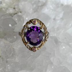 Soothe Your Soul - Amethyst Sapphire 3 Stone Ring Sterling Silver