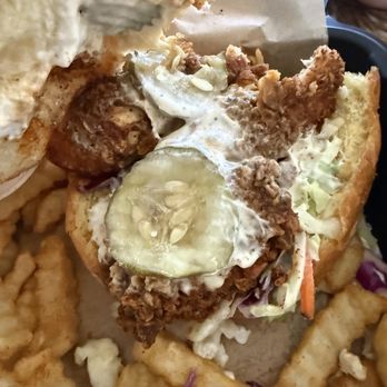 Al's Hot Chicken - Corona - Image of the inside of my sandwich - Chicken Shop Near Me - Corona, California Al's Hot Chicken - Corona - Image of the inside of my sandwich - Chicken Shop Near Me - Corona, California