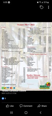 Menu photo 1 Yardies Pickering, ON