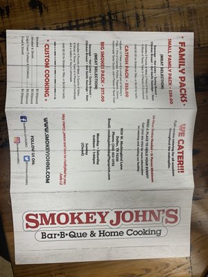 Menu photo 5 Smokey John's Bar-B-Que Dallas, TX