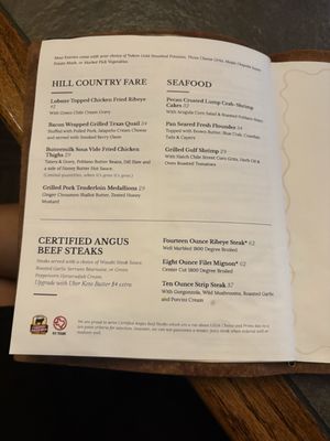 Menu photo 1 Cabernet Grill Fredericksburg, TX
