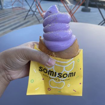 Somisomi - Taro with custard takoyaki - Desserts Near Me - Cupertino, California Somisomi - Taro with custard takoyaki - Desserts Near Me - Cupertino, California