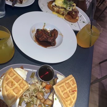 Rosa’s At Park - Sweet Potato Waffle Sliders, Wings, Dominican Benedict, mimosas . All delicious!! - Latin American Near Me - Bronx, New York